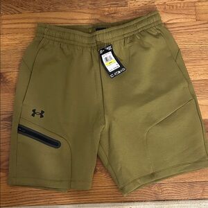 Under Armour Men’s Olive Athletic Shorts with Black Accents